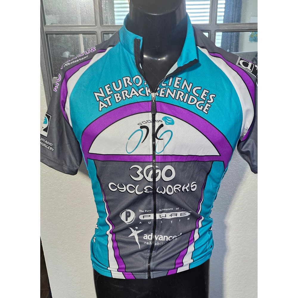 Nalini Team Cycling Jersey Mens Large Teal Purple Neurosciences Brackenridge Zip